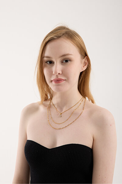 JİMNY JEWELRY Reya Layer |   Steel Multi-Layer Necklace Set