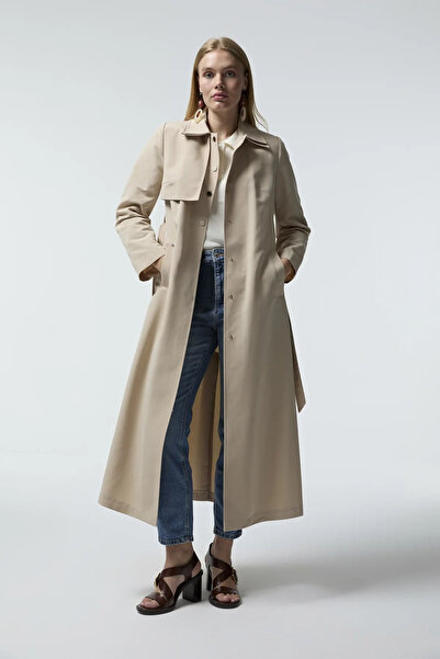 Zühre Bağlama Detaylı Taş Trençkot 14046