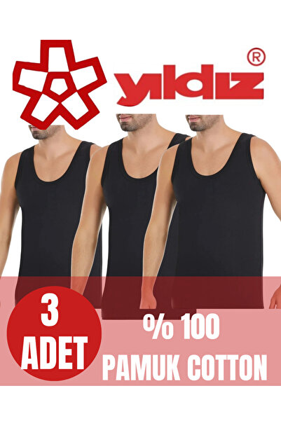 CHARM Yıldız Men's 3-Pack 100% Cotton Tank Top with Straps