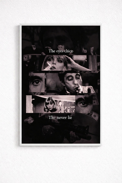 BuzzDesigns Tony Montana & Elvira Hancock Scarface The Eyes Chico Tablosu (Çe...