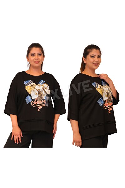 lavelina Plus Size Amore Printed Floral Print Blouse