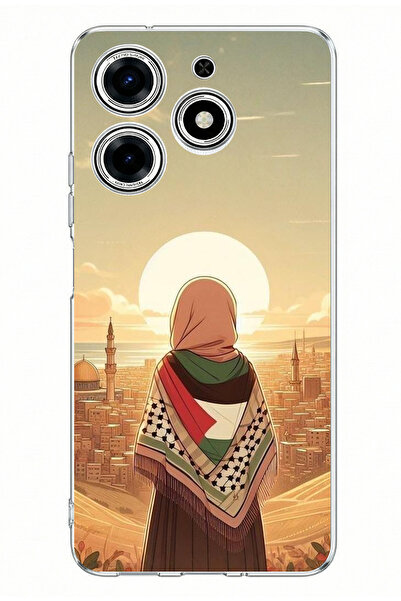 TechTree حافظة سيليكون مطبوعة عليها فلسطين ليبرتي جيرل متوافقة مع هاتف تكنو س...