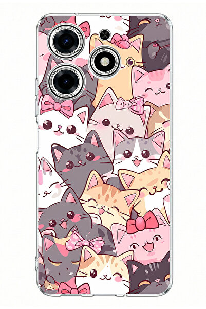 TechTree Cute Cats Printed Silicone Case Compatible with Tecno Spark 10 Pro