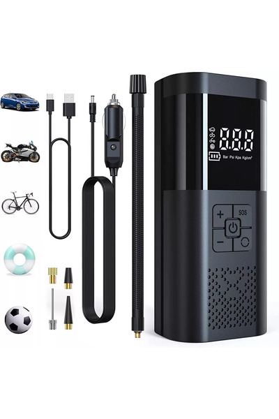 MagExpert Compresor auto portabil cu acumulator, 12v, afisaj led, 150PSi, 20 ...