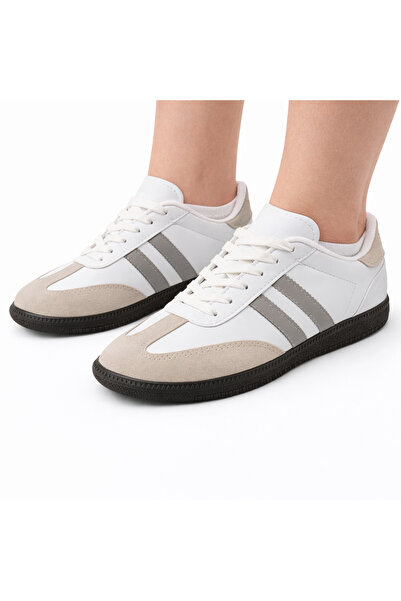 MG Beyaz- Bej-Gri Retro Sneaker – Günlük Rahat ve Şık Spor Ayakkabı