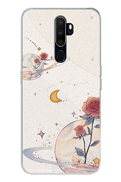 TechTree حافظة سيليكون متوافقة مع هاتف اوبو A5/A9 2020 مطبوع عليها كوكب ونجمة...