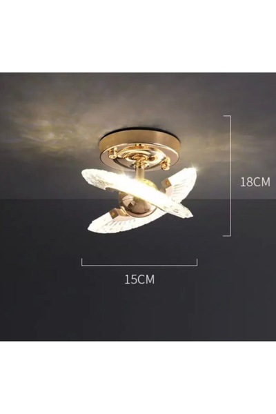 Buiva Luxury Crystal Plafonyer Avize Gold Sarı Power Ledli Hol Antre Avize