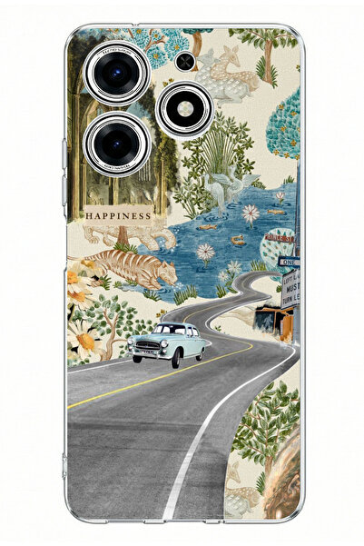 TechTree حافظة من السيليكون مطبوعة عليها زهور الطريق الفني باللون الأخضر متوا...