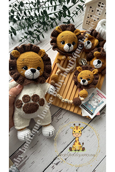 BABYBOUTİQUEHOUSE Amigurumi aslan king 4lü set