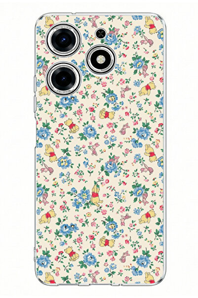 TechTree Tecno Spark 10 Pro Compatible Winnie Pooh and Flowers Printed Silico...