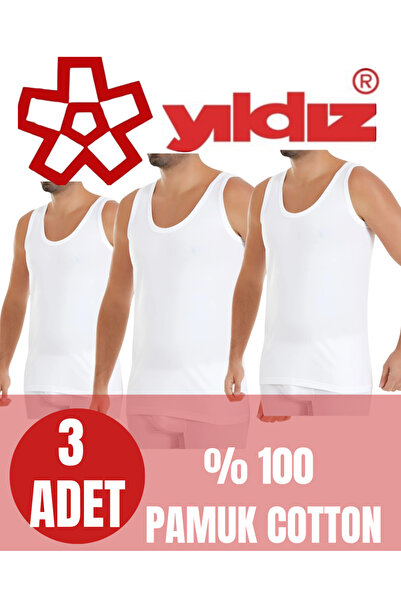 CHARM Yıldız Men's 3-Pack 100% Cotton Tank Top with Straps