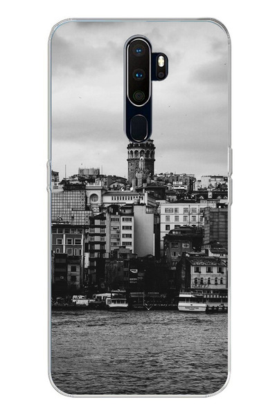 TechTree حافظة سيليكون مطبوعة متوافقة مع هاتف Oppo A5/A9 2020 مع برج جالاتا و...