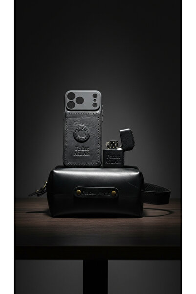 Zalle Hakiki Deri 3’lü Set – Dopkit Çanta, Telefon Kılıfı ve Çakmak Kılıfı | ...