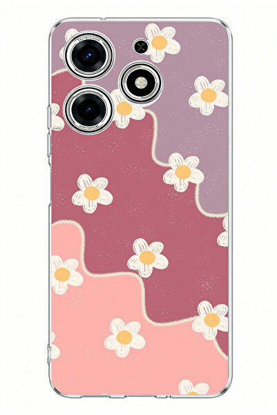 TechTree حافظة سيليكون متوافقة مع هاتف تكنو سبارك 10 برو مطبوعة بطبعة زهرة ال...