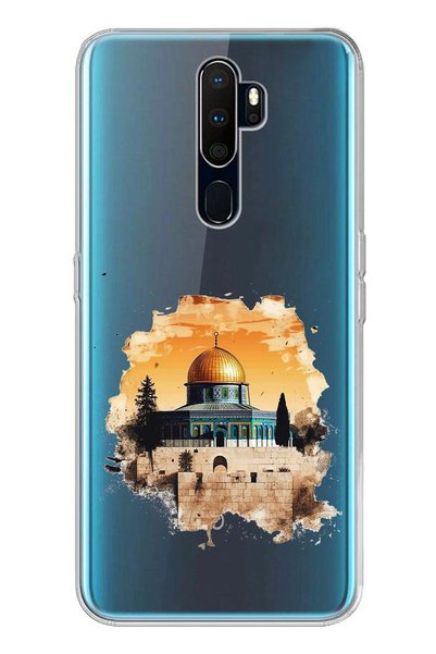 TechTree حافظة سيليكون مطبوعة بتصميم مسجد الأقصى متوافقة مع هاتف اوبو A5/A9 2020