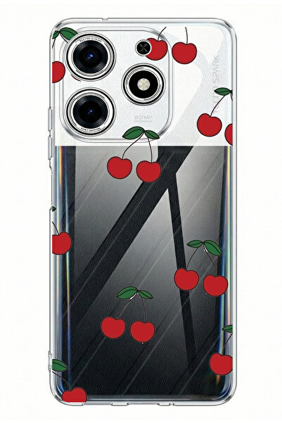 TechTree Tecno Spark 10 Pro Compatible Cherry Design Printed Silicone Case