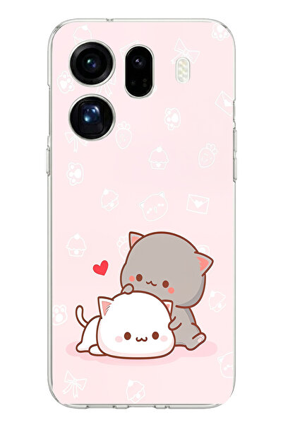 TechTree Oppo Find X9 Pro Compatible Cute and Remontic Cats Printed Silicone ...