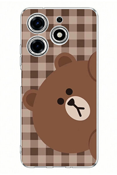 TechTree Tecno Spark 10 Pro Compatible Brown Bear Side Design Printed Silicon...