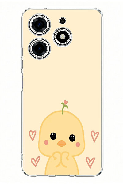 TechTree Tecno Spark 10 Pro Compatible Cute Chick and Heart Pattern Printed S...