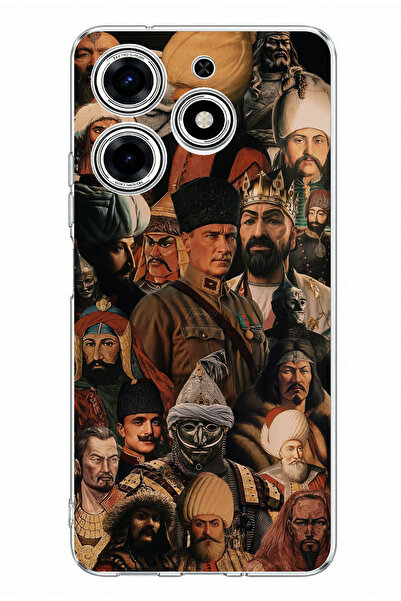 TechTree حافظة سيليكون مطبوعة بتصميم تركي كبير متوافقة مع هاتف Tecno Spark 10...