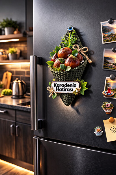 seymenbıçakçılık Karadeniz Hatırası 1’li Buzdolabı Magneti – Fındık Sepet Model