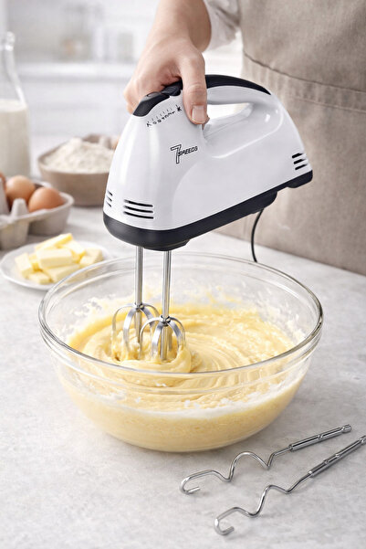 Micro Plus 7-speed electric hand mixer with beaters and dough hooks – powerfu...