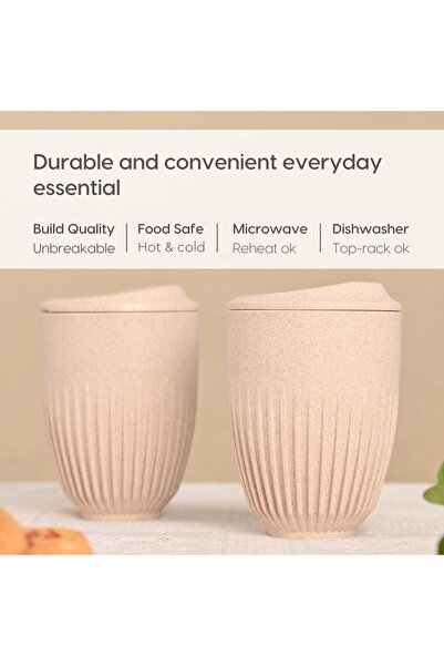 REuse Reusable Retro Mug with Lid 360 ml | coffee husks | Sand Castle White |...