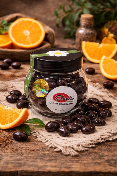 ÇİÇEK ŞEKERLEME Portakallı Bitter çikolata Draje (100 Gr)
