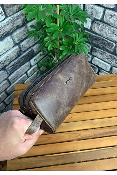 GUARD Antik Kahverengi Unisex Deri El Çantası