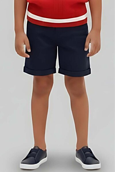 Alesaei-mondo tondo (Stylish navy blue boys' shorts with a comfortable fit -4...