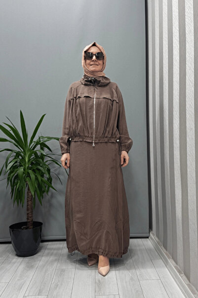 MissWhence Zippered Silk Linen Suit Mink 37200