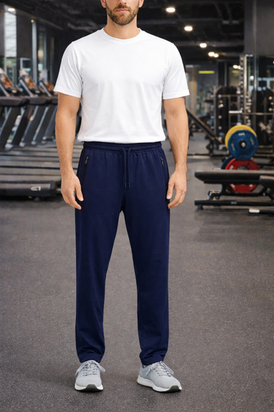 YUYİ Ji̇ber Sports Lycra Thin Fabric Pockets with Zippers Men's Sweatpants 2065
