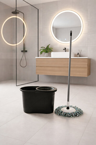 Kazen Home Kazen 19 LT Tekerlekli Paspas Ve Mop Seti (Gri) – Döndürmeli Sıkma...