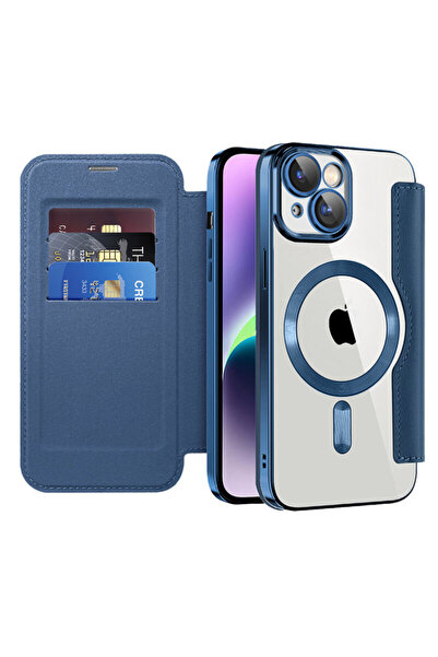 Techsuit Husă SmartMag pentru iPhone 14 Plus, albastră