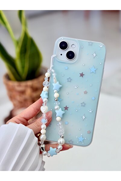 Go Aksesuar حافظة سيليكون بتصميم ستار تشارم متوافقة مع آيفون 14 بلس و15 بلس