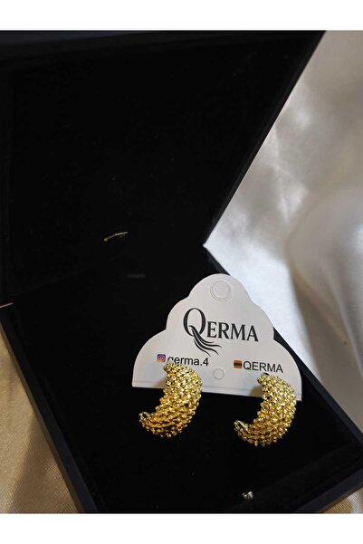 QERMA حلقات من الفولاذ باللون الذهبي للنساء بتصميم عتيق وحديث Y2k أقراط عيد ا...