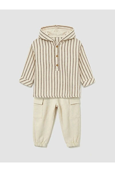 LC Waikiki طقم سترة وبنطلون للأطفال من LCW باللون الإكرو المخطط