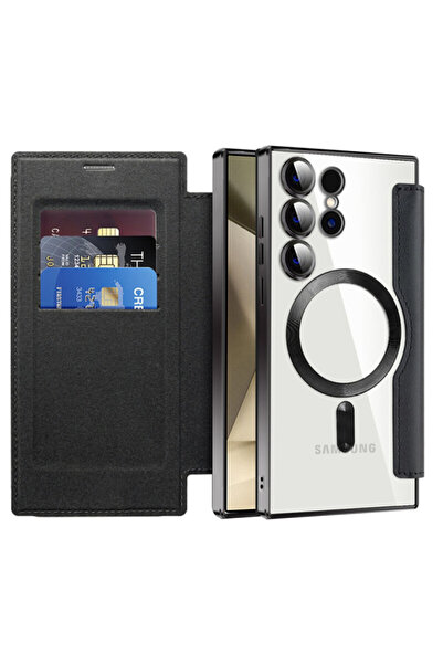 Techsuit Husă tip carte SmartMag pentru Samsung Galaxy S24 Ultra, neagră