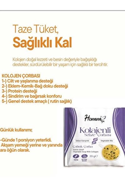 Homm Bitkisel Kolajenli Sebze Çorbası Diyet