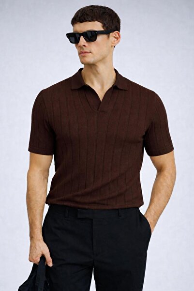 Lufian Men's Summer Short-Sleeved Slim Fit Polyemid Fabric Quality Knitwear T...