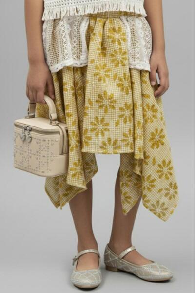 Alesaei-mondo tondo (Girls' skirt, yellow, elastic waistband, 7192-)