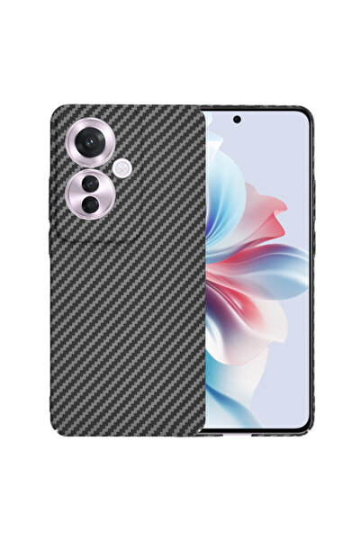 Techsuit Oppo Reno 11 F Карбонитов фибростъклен корпус, черен