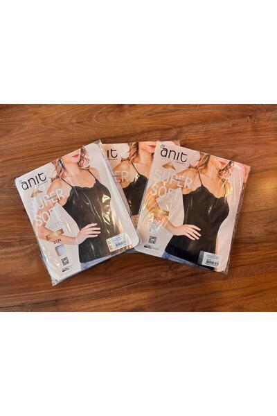 Anıt Women's Rope Strap Lace Lycra Cotton Undershirt 3-Piece Set