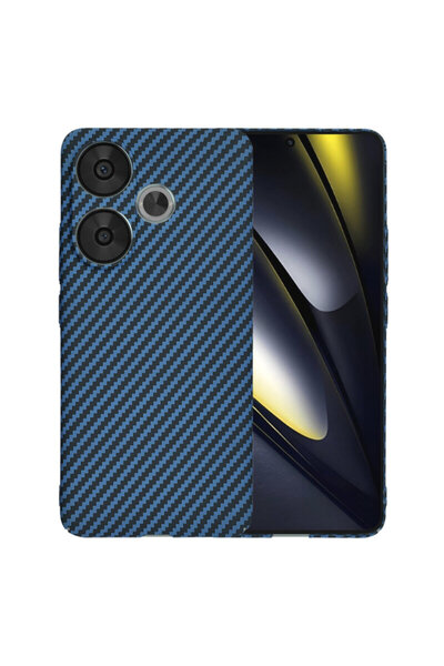 Techsuit Xiaomi Poco F6 Carbonite FiberShell, циан