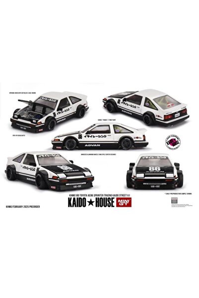 mini gt //180 Toyota AE86 Sprinter Trueno Kaido Street V1 Model Araba