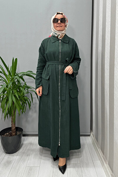 MissWhence Linen Bag with Pockets, Pardesü Green 37509