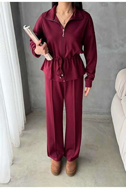 Makarina Women's Modal Fabric Cardigan Track Pants Set