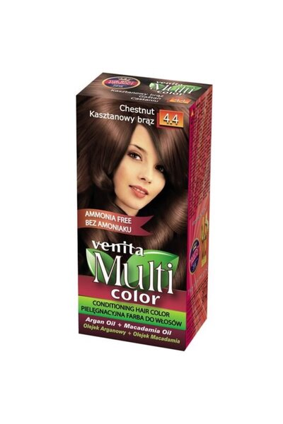 VENİTA Ammonia-Free Hair Dye, Multicolor, Venita, 50ml, No.4.4, Chestnut