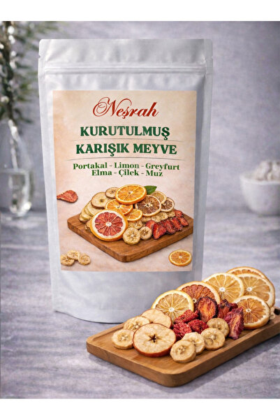 NEŞRAH شرائح فواكه مجففة متنوعة - 70 جرام (فراولة، موز، تفاح، برتقال، جريب فر...