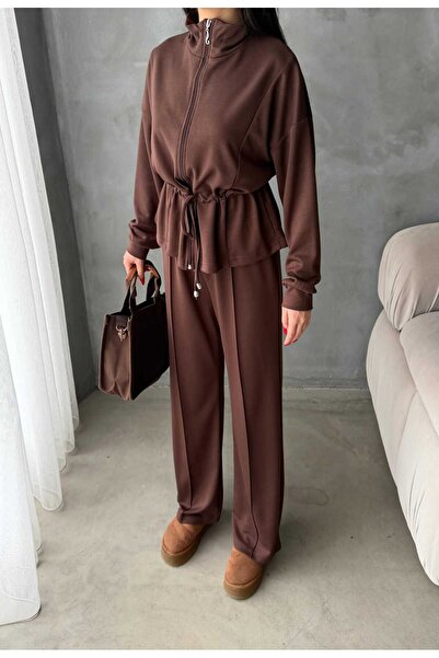 Makarina Women's Modal Fabric Cardigan Track Pants Set